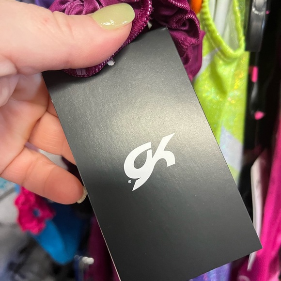 NWT GK gymnastics tumbling dance leotard floral exploration w/Scrunchie sz AS - Picture 8 of 11